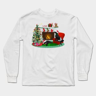 Night Before Christmas- Preppy Black Labs Long Sleeve T-Shirt